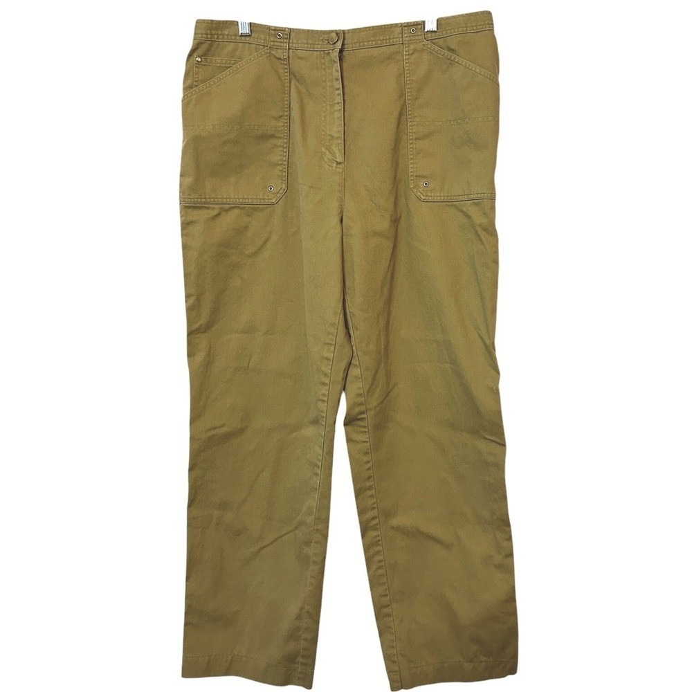 LRL Ralph Lauren Pants Womens 16 Khaki Utility Cargo Straight Leg Hemmed